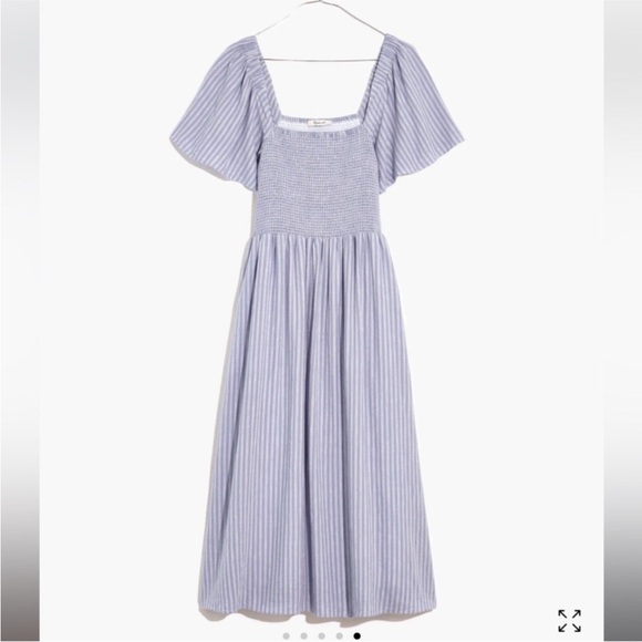 Madewell Blue Striped Midi Dress - Picture 6 of 14